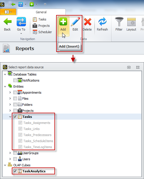 task report data source